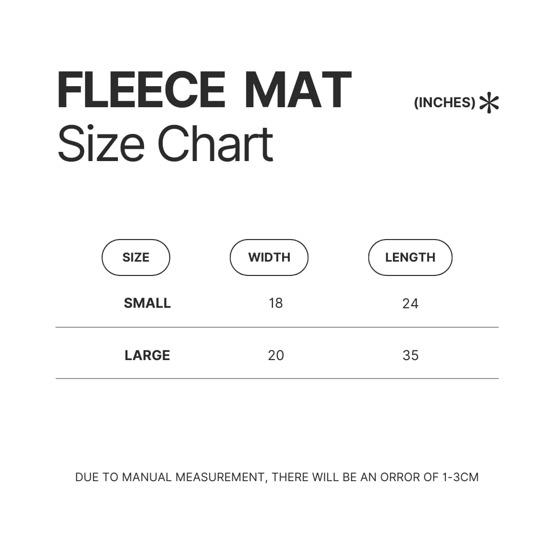 Fleece Mat Size Chart - Black Pink AU Store