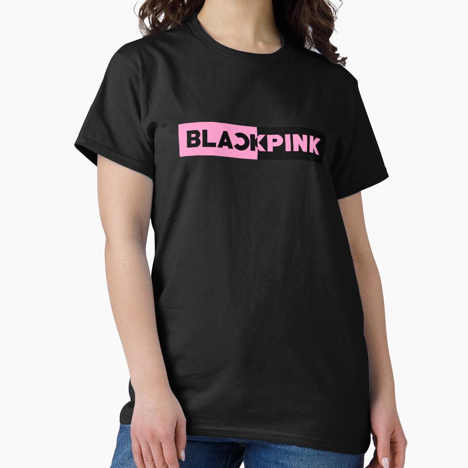 Blackpink Logo Pink Rectangle T-shirt - Image 2