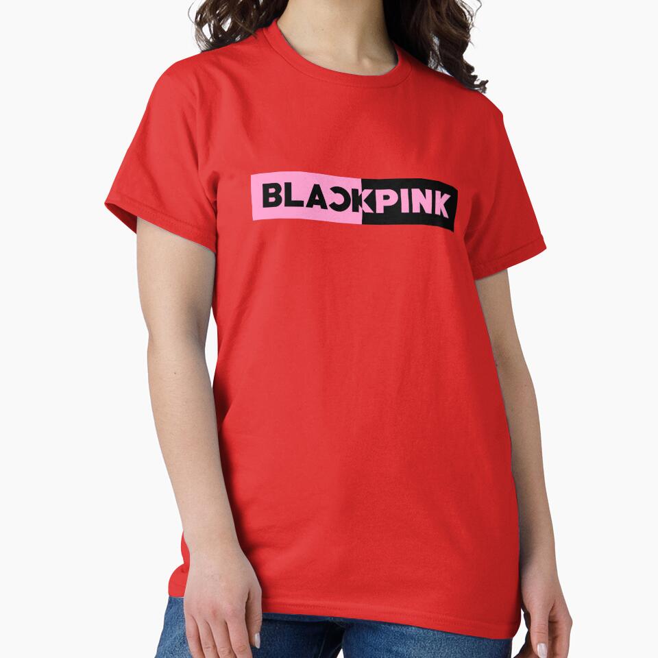 Blackpink Logo Pink Rectangle T-shirt - Image 5